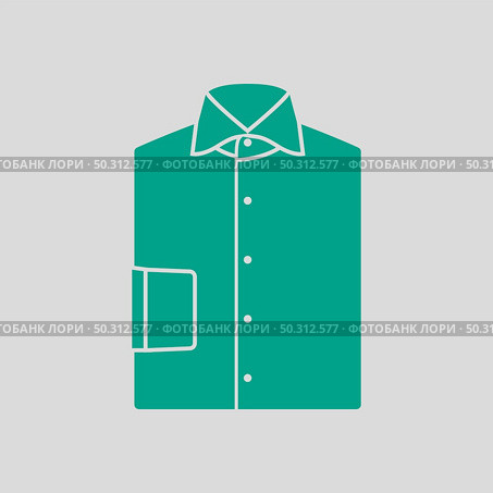 Folded Shirt Icon. Green on Gray Background. Vector Illustration. Стоковая иллюстрация, агентство Ingram Publishing / Фотобанк Лори