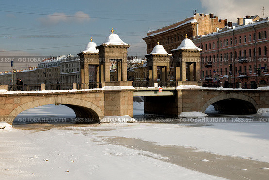 Фонтанка. Мост Ломоносова (Чернышев мост).  Санкт-Петербург (2010 год). Стоковое фото, фотограф Александр Алексеев / Фотобанк Лори