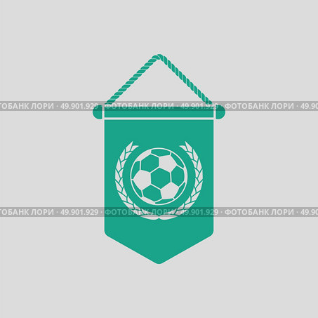 Football pennant icon. Gray background with green. Vector illustration. Стоковая иллюстрация, агентство Ingram Publishing / Фотобанк Лори