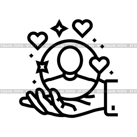 forgive yourself business line icon vector illustration. Стоковая иллюстрация, иллюстратор Vectorwin / Фотобанк Лори