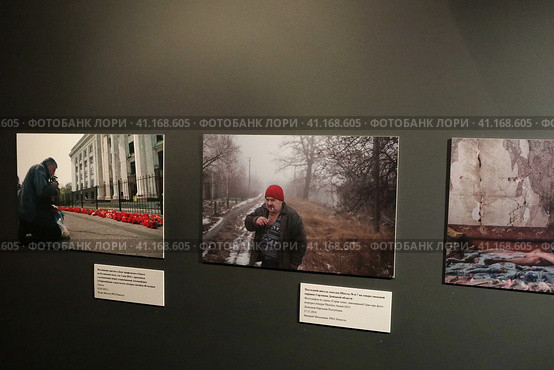 Фотографии Валерия Мельникова в экспозиции выставки "Новороссия" ГИМ Москва (2023 год). Редакционное фото, фотограф Дмитрий Неумоин / Фотобанк Лори
