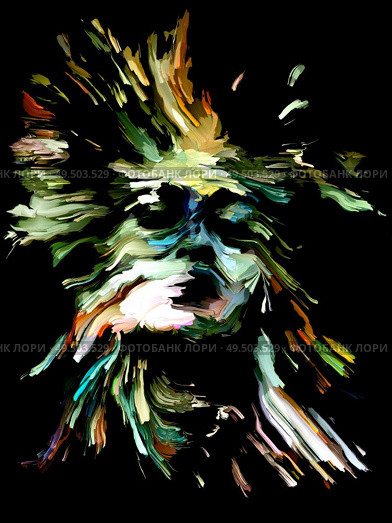 Freedom Paint series. Human face painted with digital oils on the subject of emotions, creativity, spirituality and art. Стоковое фото, агентство Ingram Publishing / Фотобанк Лори