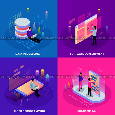 Freelancer Isometric Design Concept. Стоковая иллюстрация, агентство Ingram Publishing / Фотобанк Лори