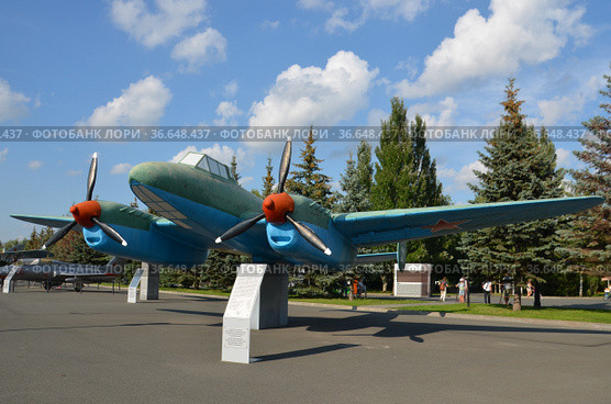 Фронтовой бомбардировщик ПЕ-2 (2021 год). Редакционное фото, фотограф Сергей Миляев / Фотобанк Лори
