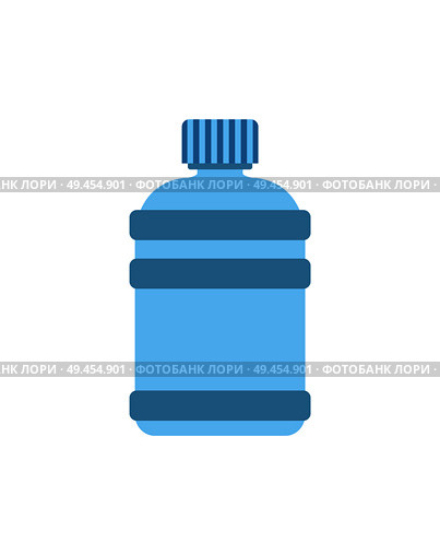 Gallon of water in bottle made of plastic, purified and distilled liquid, allowing people to be in good form, big cap isolated on vector illustration. Gallon of Water in Bottle Vector Illustration. Стоковая иллюстрация, агентство Ingram Publishing / Фотобанк Лори