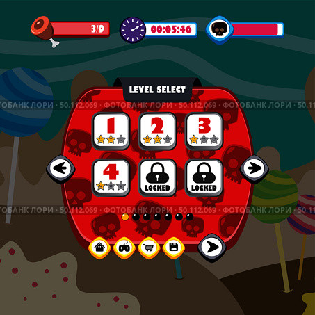 game ui menu application mobile app vector art. game ui menu application mobile app. Стоковая иллюстрация, агентство Ingram Publishing / Фотобанк Лори