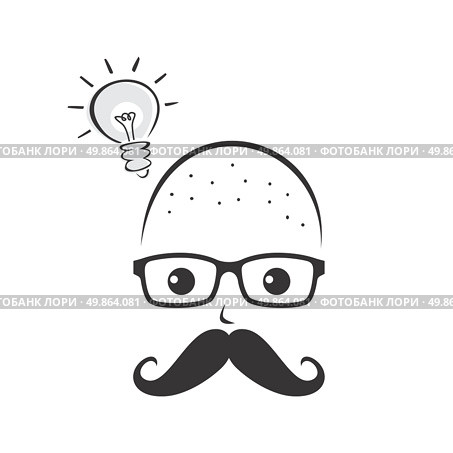 geek cartoon character avatar vector graphic art illustration. geek cartoon character. Стоковая иллюстрация, агентство Ingram Publishing / Фотобанк Лори