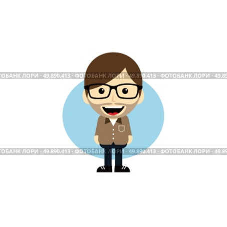 geek cartoon nerd character. geek cartoon nerd character theme vector art illustration. Стоковая иллюстрация, агентство Ingram Publishing / Фотобанк Лори