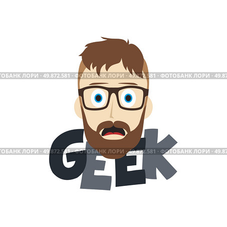 geek male cartoon theme vector art illustration. geek boy. Стоковая иллюстрация, агентство Ingram Publishing / Фотобанк Лори