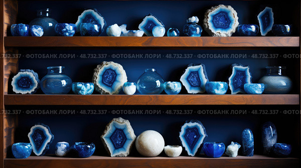 gemstone blue geode ai generated. Стоковое AI-изображение, AI-художник Vectorwin / Фотобанк Лори