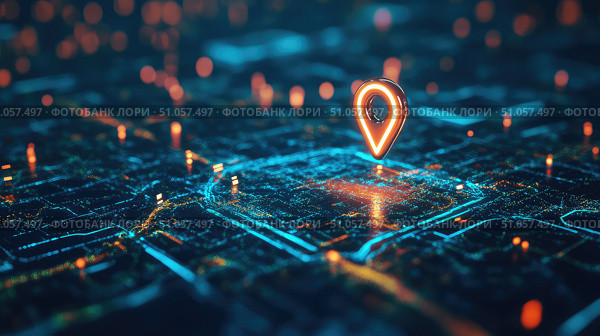 geo data stream from real estate location pin ai generated. Стоковое AI-изображение, AI-художник Vectorwin / Фотобанк Лори