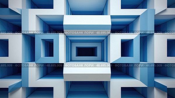 geometric 3d box patern ai generated. Стоковое AI-изображение, AI-художник Vectorwin / Фотобанк Лори