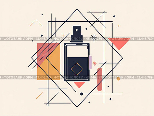 Geometric Abstract Perfume Bottle Art. Стоковое AI-изображение, AI-художник Кирилл Черезов / Фотобанк Лори