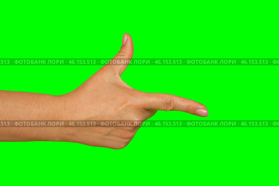 Gestures pack. Female hand touching, clicking, tapping and swiping on chromakey green screen. Zoom in, zoom out. Close up. 4K Footage Pack. Using for a smartphone, tablet pc or a touch screen devices. Стоковое фото, фотограф Марина Демидюк / Фотобанк Лори