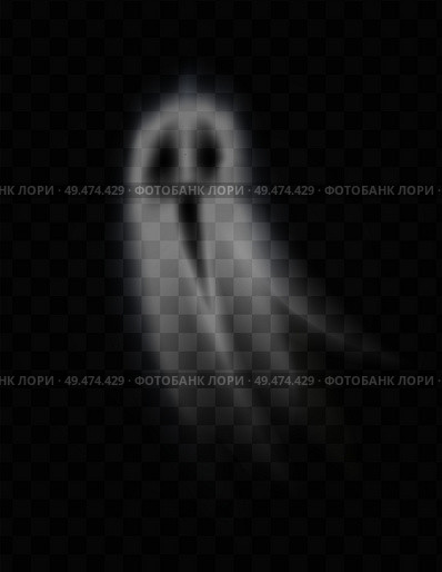 Ghost and poltergeist on transparent background isolated vector. Evil and mysterious spirit with scary face expression. Apparition halloween creature. Ghost Poltergeist on Transparent Background Vector. Стоковая иллюстрация, агентство Ingram Publishing / Фотобанк Лори