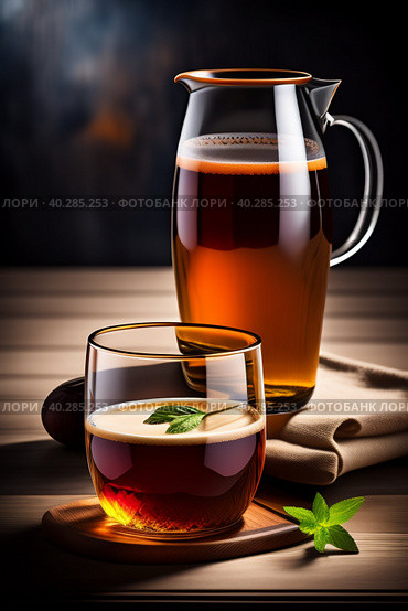 Glass of lemon limonade. Стоковая иллюстрация, иллюстратор Марина Володько / Фотобанк Лори