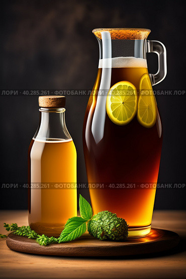 Glass of lemon limonade. Стоковая иллюстрация, иллюстратор Марина Володько / Фотобанк Лори