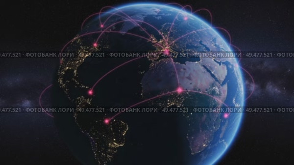 Global network connectivity map with digital connections. Стоковое AI-видео, аниматор KATERINA AI / Фотобанк Лори