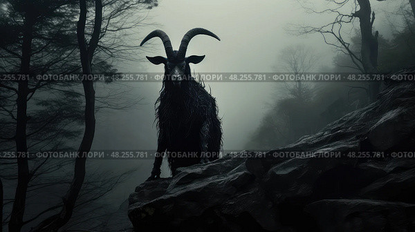 goat black phillip ai generated. Стоковое AI-изображение, AI-художник Vectorwin / Фотобанк Лори