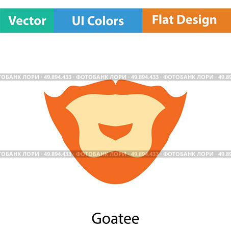 Goatee icon. Flat color design. Vector illustration. Стоковая иллюстрация, агентство Ingram Publishing / Фотобанк Лори
