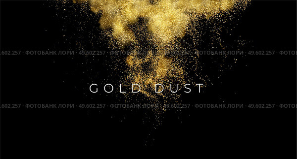 Gold sequins glitter dust isolated on black background. Vector illustration EPS10. Gold sequins glitter dust isolated on black background. Vector illustration. Стоковая иллюстрация, агентство Ingram Publishing / Фотобанк Лори