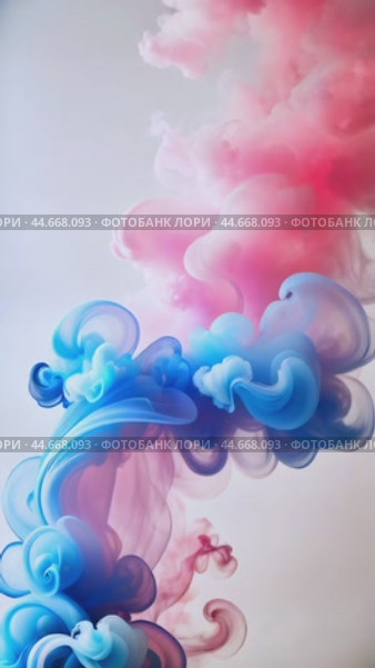 Голубой и розовый дым на светлом фоне, абстрактный фон, вертикальный формат. Стоковое AI-видео, аниматор Анжелика Самсонова / Фотобанк Лори