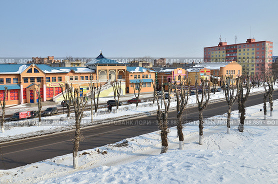 Город Дмитров. Вид на улицу Семенюка (2012 год). Редакционное фото, фотограф Елена Коромыслова / Фотобанк Лори