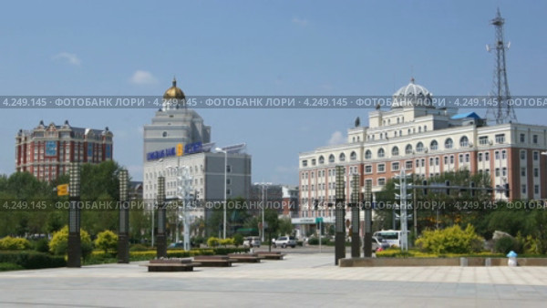 Город Хэйхэ (Китай) солнечным летним днем (2012 год). Редакционное видео, видеограф Konstantin Kartashov / Фотобанк Лори