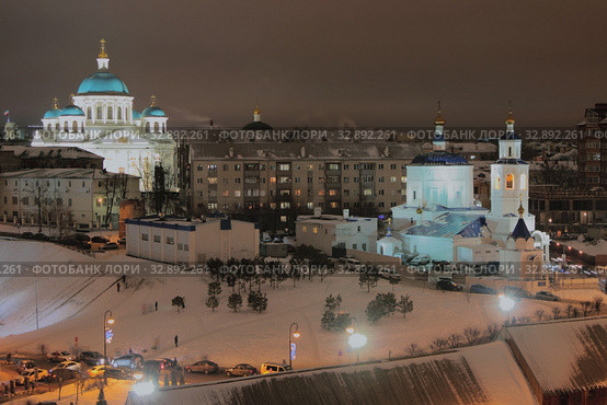 Город и православные храмы. Казань, Россия (2020 год). Стоковое фото, фотограф Вадим Хомяков / Фотобанк Лори