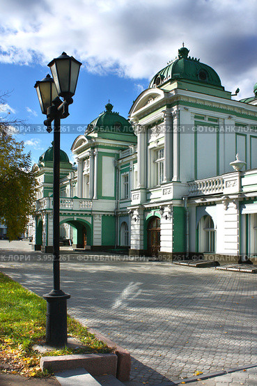 Город Омск, Омский академический театр драмы, построен 1905 году (2012 год). Стоковое фото, фотограф Виктор Топорков / Фотобанк Лори