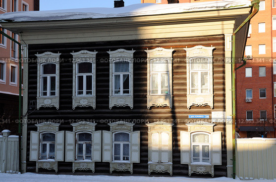 Город Тюмень, улица Сакко, 39. Памятник архитектуры 19 века (2013 год). Стоковое фото, фотограф Александр Тараканов / Фотобанк Лори