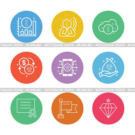 graph , golem , crypto currency , cloud , diamond , jwel , certificate , flag , mobile , icon, vector, design,  flat,  collection, style, creative,  icons. Стоковая иллюстрация, агентство Ingram Publishing / Фотобанк Лори