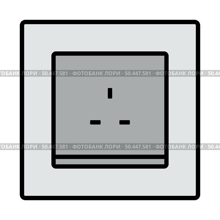 Great Britain Electrical Socket Icon. Editable Bold Outline With Color Fill Design. Vector Illustration. Стоковая иллюстрация, агентство Ingram Publishing / Фотобанк Лори