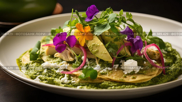 grilled green chilaquiles ai generated. Стоковое AI-изображение, AI-художник Vectorwin / Фотобанк Лори
