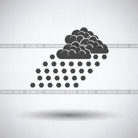 Hail icon on gray background with round shadow. Vector illustration. Стоковая иллюстрация, агентство Ingram Publishing / Фотобанк Лори