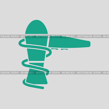 Hairdryer icon. Gray background with green. Vector illustration. Стоковая иллюстрация, агентство Ingram Publishing / Фотобанк Лори