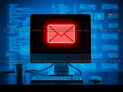 Хакерская рассылка по e-mail. Стоковое AI-изображение, AI-художник Boostport / Фотобанк Лори