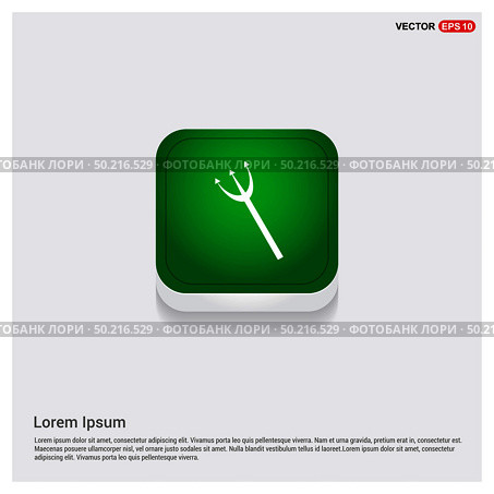 Halloween trident IconGreen Web Button - Free vector icon. Стоковая иллюстрация, агентство Ingram Publishing / Фотобанк Лори
