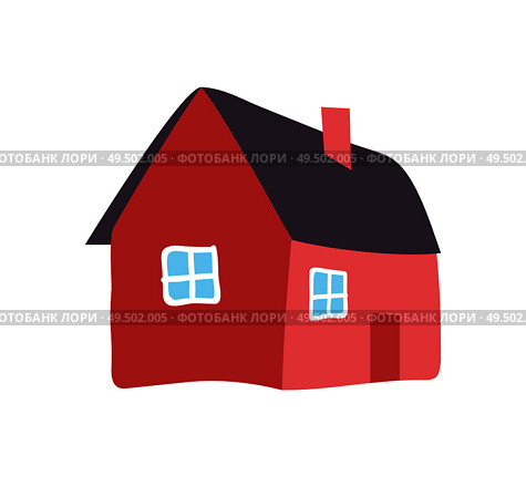 Hand drawn country house with chimney vector isolated. Cottage with window and door, rural home in countryside, brick dwelling icon, traditional lumber. Hand Drawn Country House Chimney Vector Isolated. Стоковая иллюстрация, агентство Ingram Publishing / Фотобанк Лори