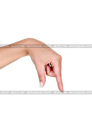 Hand pointing downwards. Стоковое фото, агентство Ingram Publishing / Фотобанк Лори