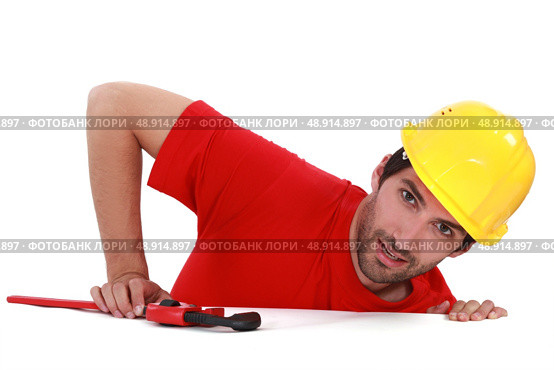 Handsome craftsman standing up. Стоковое фото, агентство Ingram Publishing / Фотобанк Лори