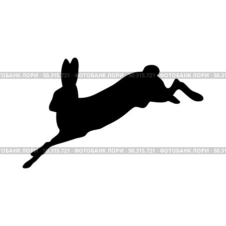 Hare silhouette. Smooth and clean lines. High detailed rabbit silhouette. Vector Illustration.. rodents silhouettes. Стоковая иллюстрация, агентство Ingram Publishing / Фотобанк Лори