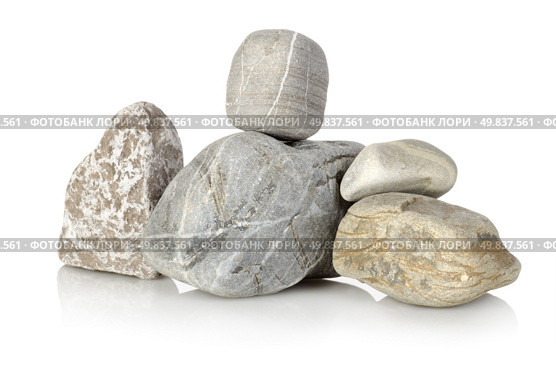 Heap a stones isolated on a white background. Стоковое фото, агентство Ingram Publishing / Фотобанк Лори