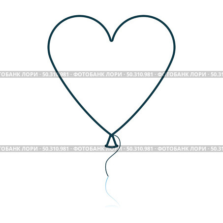 Heart Shape Balloon Icon. Shadow Reflection Design. Vector Illustration. Стоковая иллюстрация, агентство Ingram Publishing / Фотобанк Лори