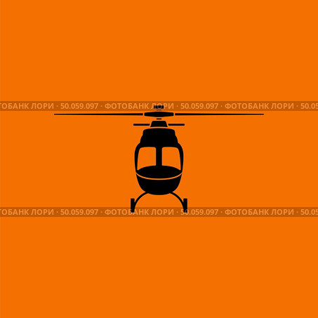 Helicopter icon front view. Black on Orange background. Vector illustration. Стоковое фото, агентство Ingram Publishing / Фотобанк Лори