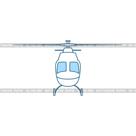 Helicopter Icon. Thin Line With Blue Fill Design. Vector Illustration. Стоковая иллюстрация, агентство Ingram Publishing / Фотобанк Лори