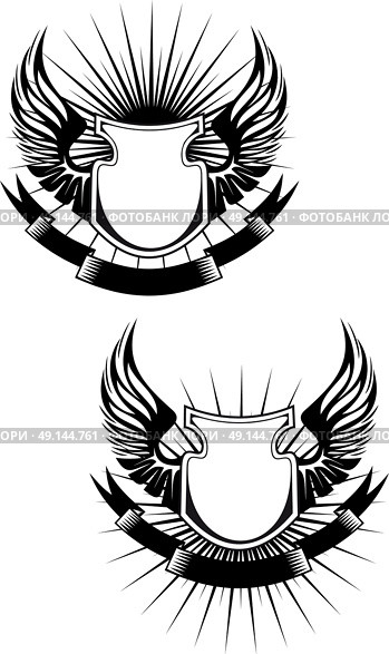 Heraldic elements. Стоковая иллюстрация, иллюстратор VectorTradition / Фотобанк Лори