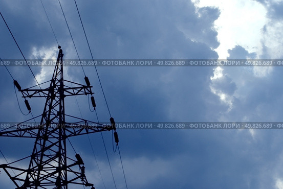 high-voltage lines. electricity wires. Sky. Стоковое фото, агентство Ingram Publishing / Фотобанк Лори