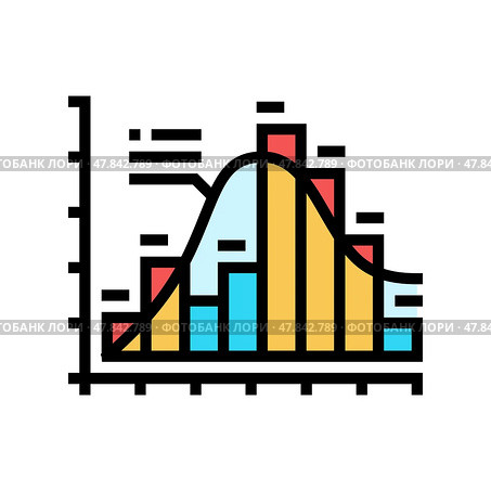 histogram big data color icon vector illustration. Стоковая иллюстрация, иллюстратор Vectorwin / Фотобанк Лори