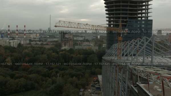 Ходынское поле, Москва. Городское строительство (2015 год). Стоковое видео, видеограф Евгений Ковалев / Фотобанк Лори